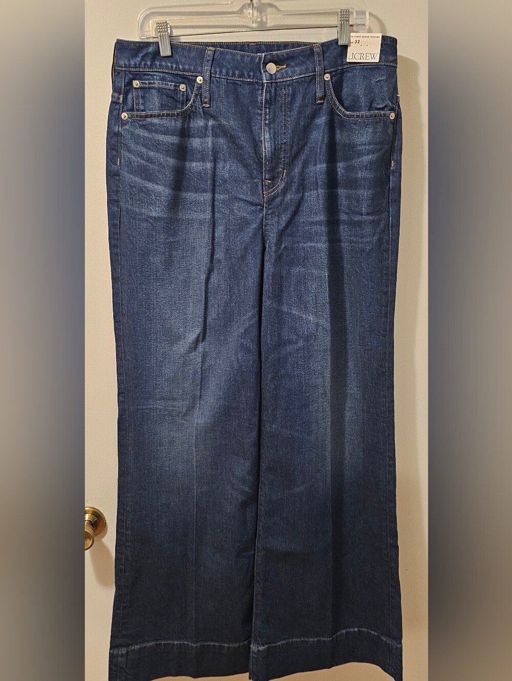 J.Crew Jeans'96 Curvy Denim Trouser High Rise Wide Leg Women's Size 32 NWT